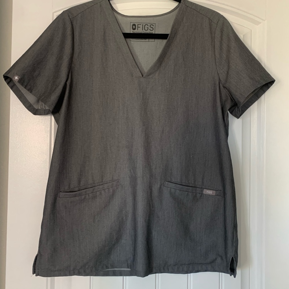 Figs Casma 3 pocket top, grey M